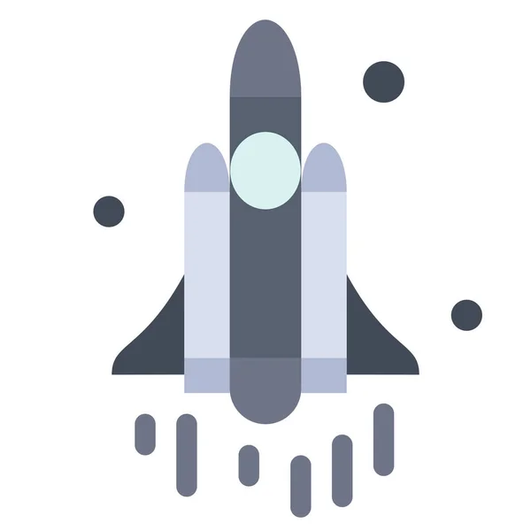 Launch Rocket Space Icon Flat Style — Stock Vector