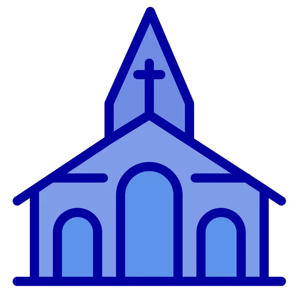 Construção Ícone Igreja Natal Estilo Esboço Preenchido —  Vetores de Stock
