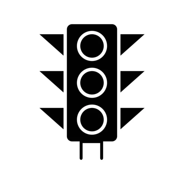 ソリッドスタイルの軽道路標識アイコン — ストックベクタ