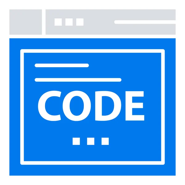 Ikona Kodowania Kodu Przeglądarki — Wektor stockowy