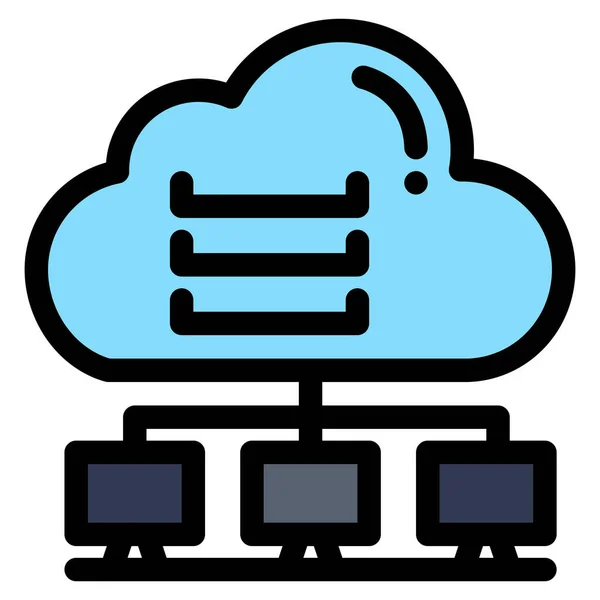 Ikona Połączenia Komputera Chmurze Kategorii Infrastructure — Wektor stockowy
