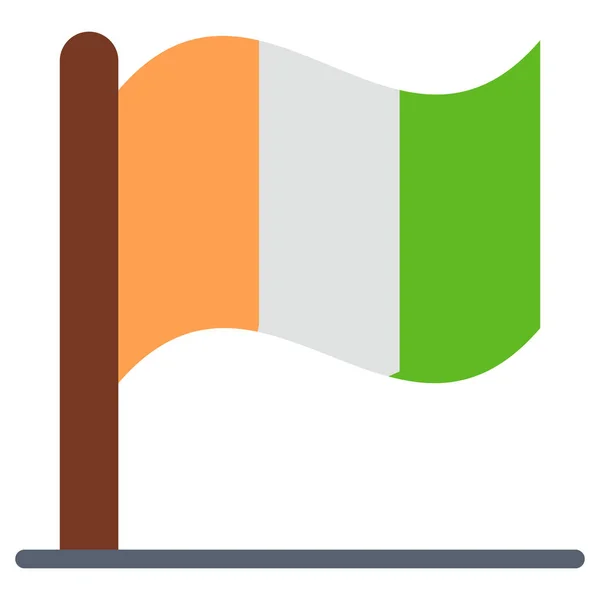 扁平风格的爱尔兰国旗图标 — 图库矢量图片