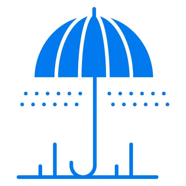 Regn Våren Paraply Ikon Platt Stil — Stock vektor