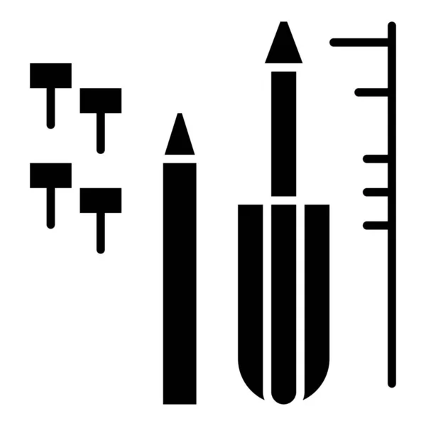 Aangepaste Technische Apparatuur Icoon Massieve Stijl — Stockvector