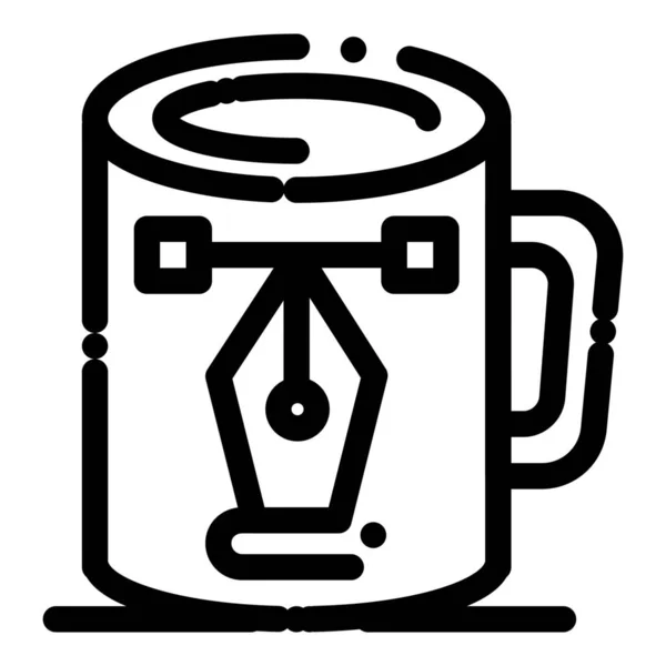 Καφέ Κύπελλο Εικονίδιο Σχεδιασμού Στυλ Περίγραμμα — Διανυσματικό Αρχείο