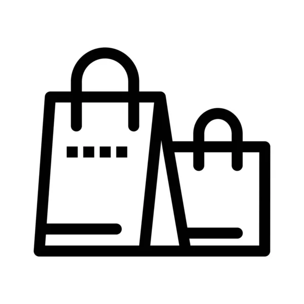 Sac Main Boutique Icône Dans Style Contour — Image vectorielle