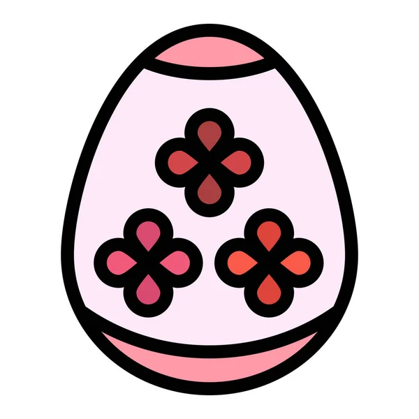 Easter Egg Holiday Icon Στυλ Γεμάτο Περίγραμμα — Διανυσματικό Αρχείο