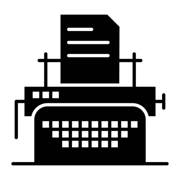 Icona Stampa Fax Stile Solido — Vettoriale Stock