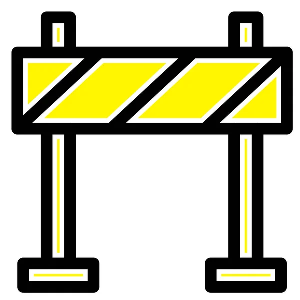 Icono Construcción Barrera Barricada Estilo Contorno Rellenado — Vector de stock