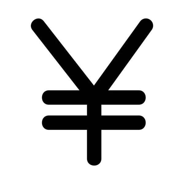 Münzen Yen Yuan Symbol Umriss Stil — Stockvektor