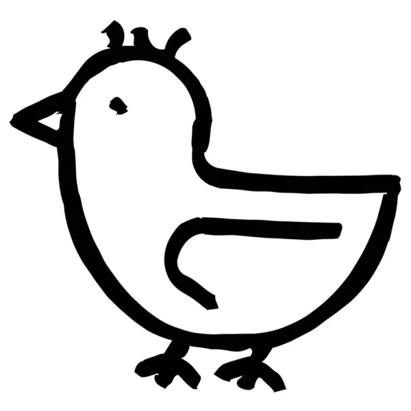 Icono Primavera Ganso Pato Estilo Dibujado Mano — Vector de stock