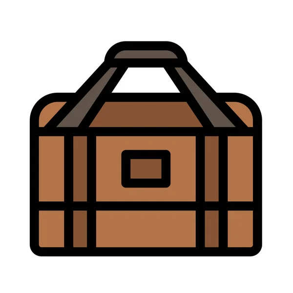 Icono Gimnasio Equipo Bolsa Estilo Contorno Lleno — Vector de stock