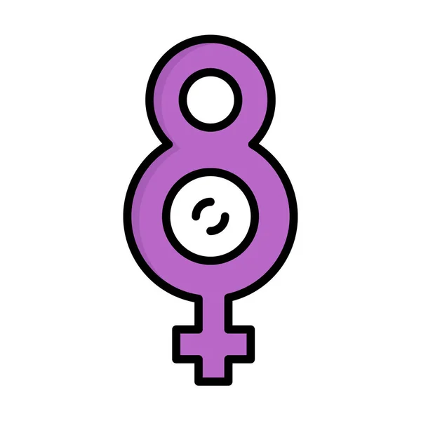 Acht Tage Weibliche Ikone Outline Stil — Stockvektor