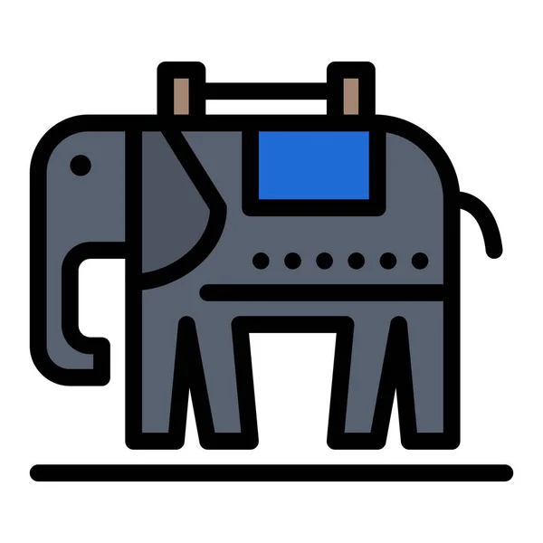 American Usa Elephant Icon Filled Outline Style — Stock Vector