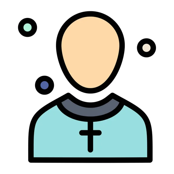 Christian Church Male Icon Filled Outline Style — Stock Vector