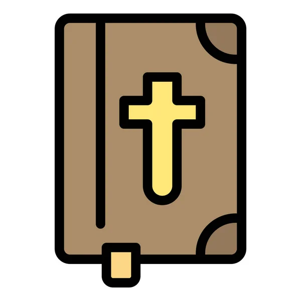 Book Bybel Easter Icon Ausgefüllten Outline Stil — Stockvektor