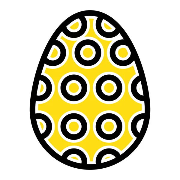 Decoration Easter Egg Icon Filled Outline Style — Stock Vector