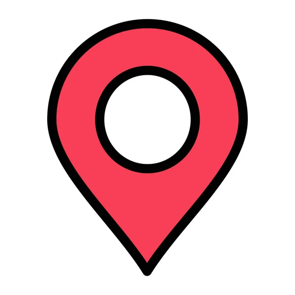 Location Map Pin Symbol Stil Ausgefüllter Umrisse — Stockvektor