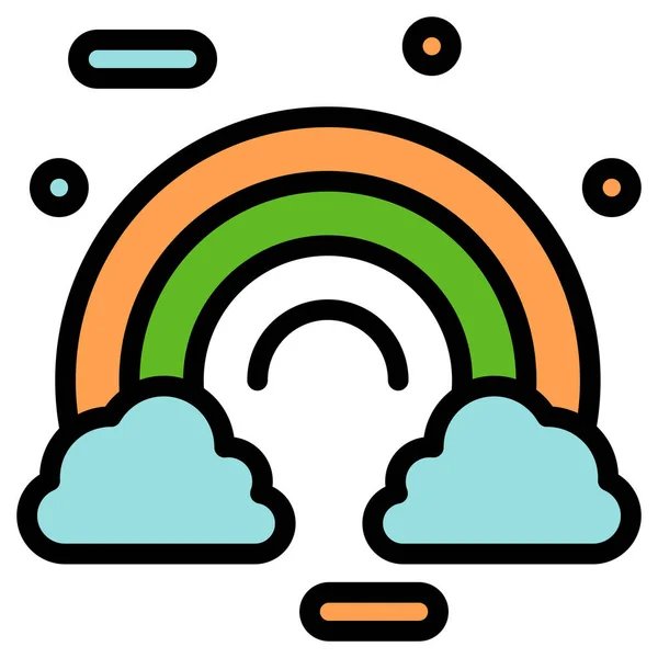 Celebrate Cloud Colorful Icon Filled Outline Style — Stock Vector