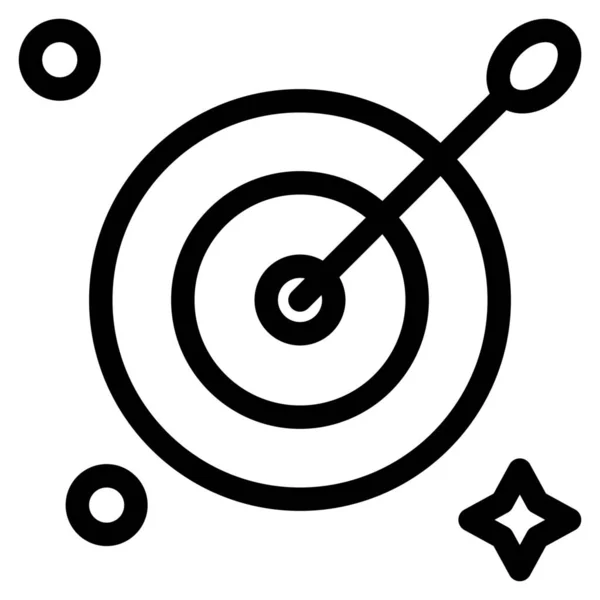 Цель Стрелка Значок Стиле Наброска — стоковый вектор