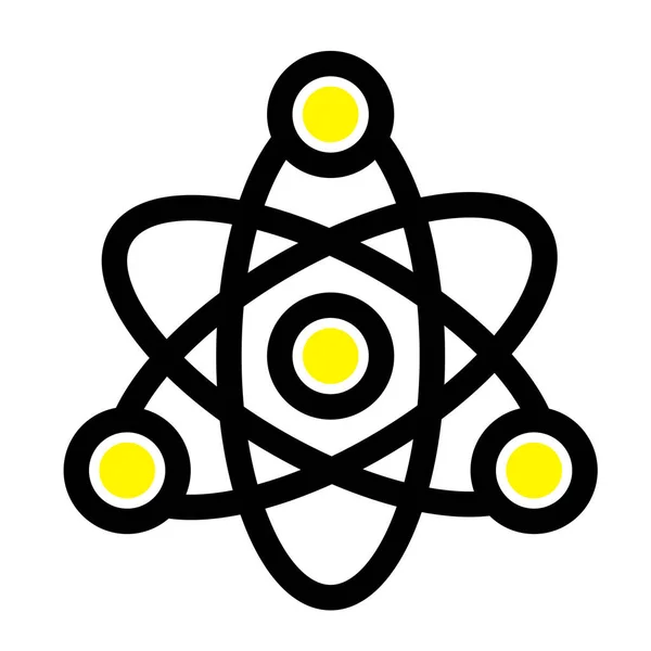 Atom Utbilda Ikonen Utbildning Fylld Skiss Stil — Stock vektor