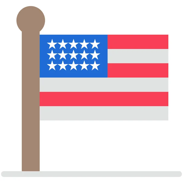 Bandeira Estados Unidos Ícone Estilo Plano —  Vetores de Stock