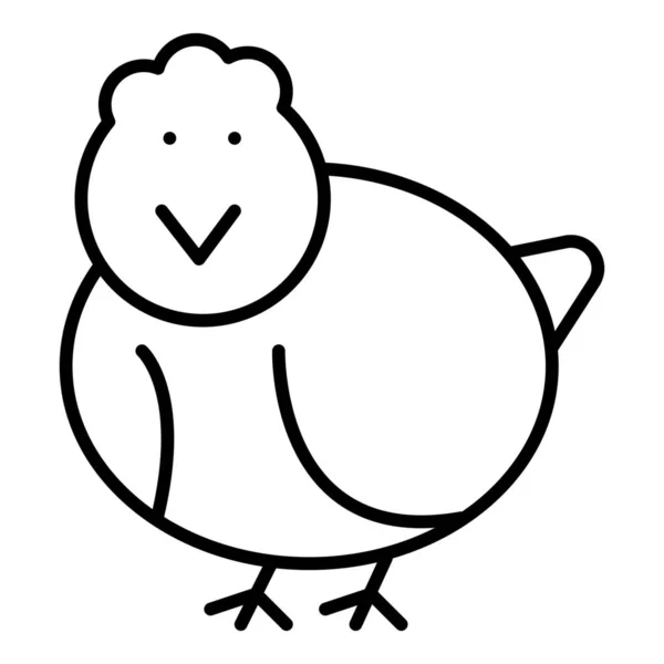 Bébé Poulet Pâques Icône Dans Style Contour — Image vectorielle