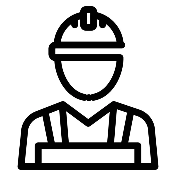 Constructor Obrero Icono Del Hombre Estilo Del Esquema — Vector de stock