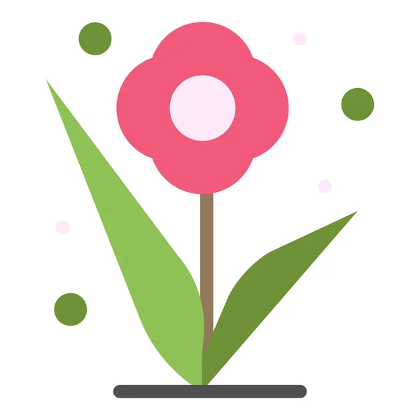Planta Flores Rosa Icono Estilo Plano — Archivo Imágenes Vectoriales