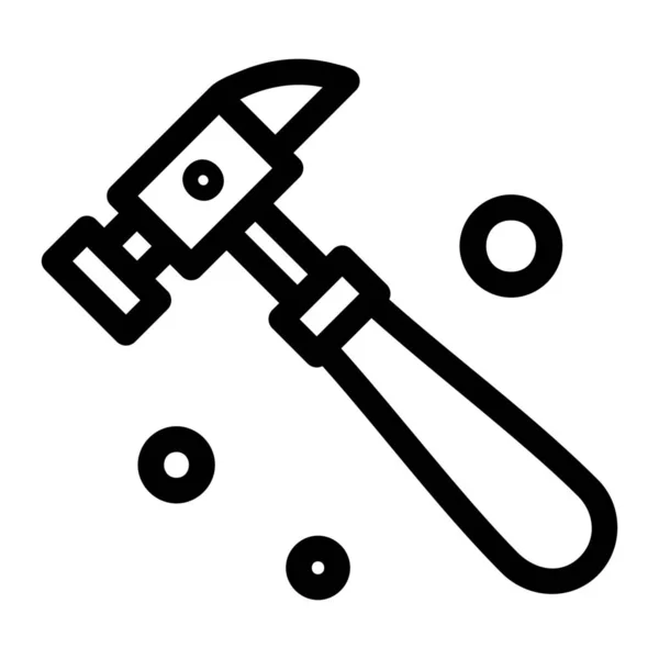 Construction Hammer Tool Icon Outline Style — Stock Vector