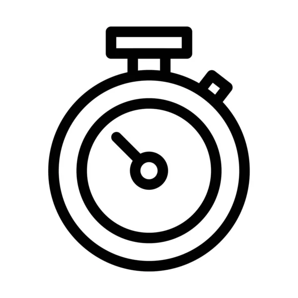 Stopwatch Tijdklok Pictogram Omtrek Stijl — Stockvector