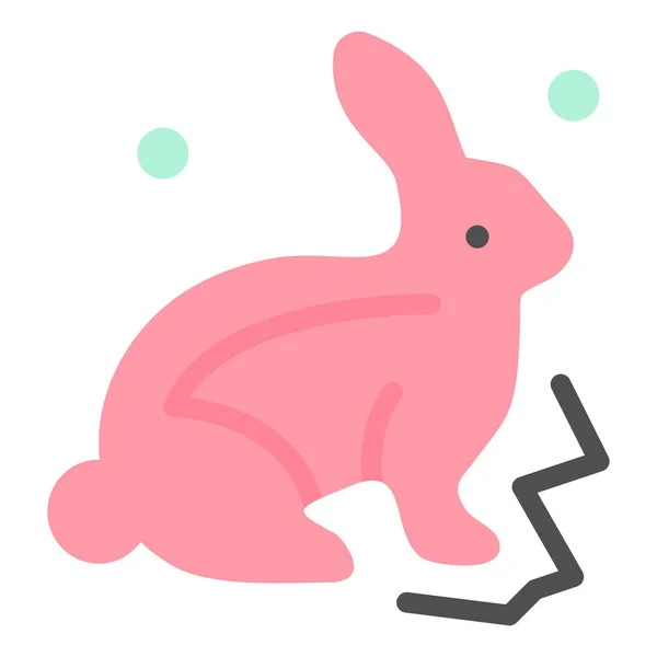 Tavşanlı Paskalya Doğası Simgesi Düz Stilde — Stok Vektör