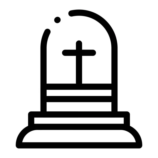 Celebración Icono Cruz Cristiana Estilo Del Esquema — Vector de stock