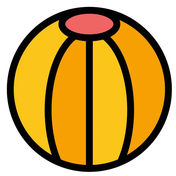 Ball Beach Toy Icon Filled Outline Style — Stok Vektör