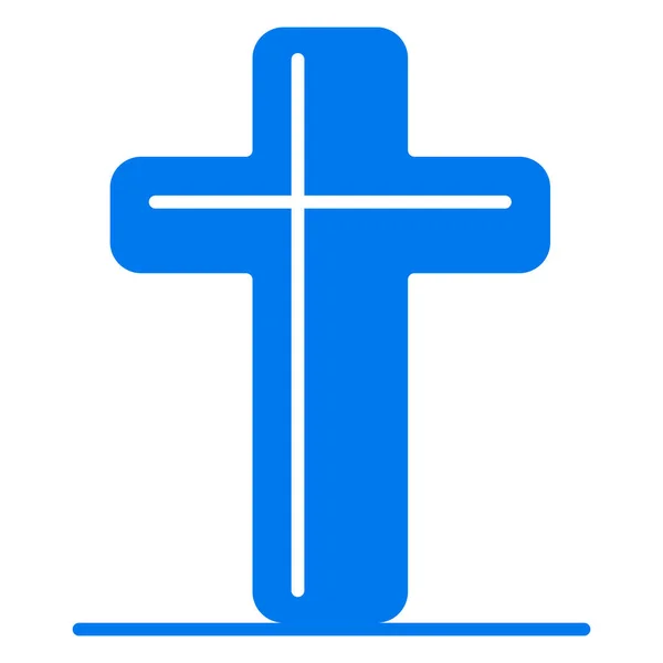 Celebration Christian Cross Icon Flat Style — ストックベクタ