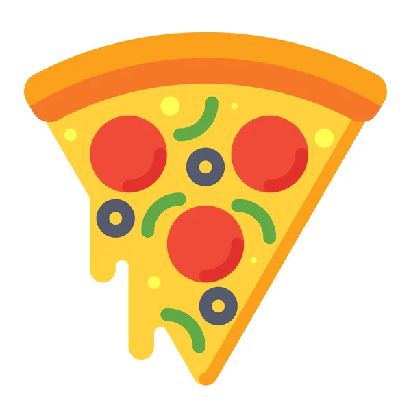 Ikona Pizzy Jídlo Plátek — Stockový vektor
