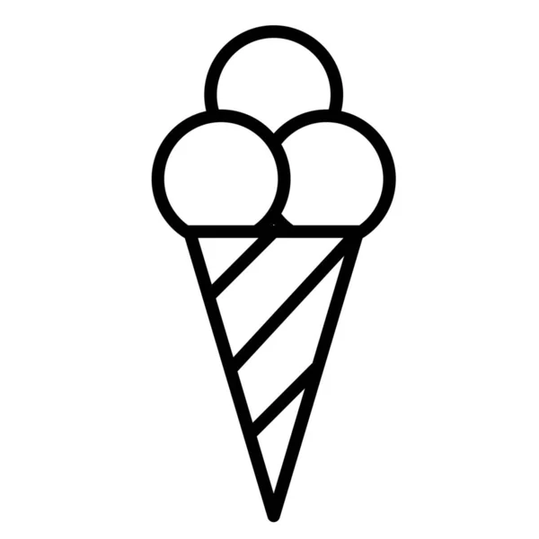 Beach Cone Cream Icon Outline Style — Stock Vector