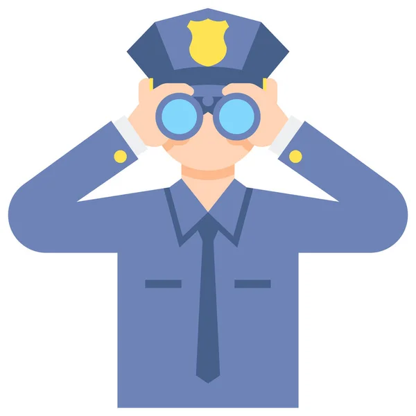 Stakeout Police Security Icon — Stock Vector