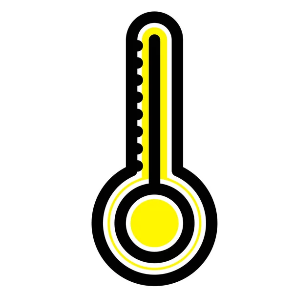 Temperatura Termômetro Ícone Tempo Estilo Esboço Preenchido — Vetor de Stock