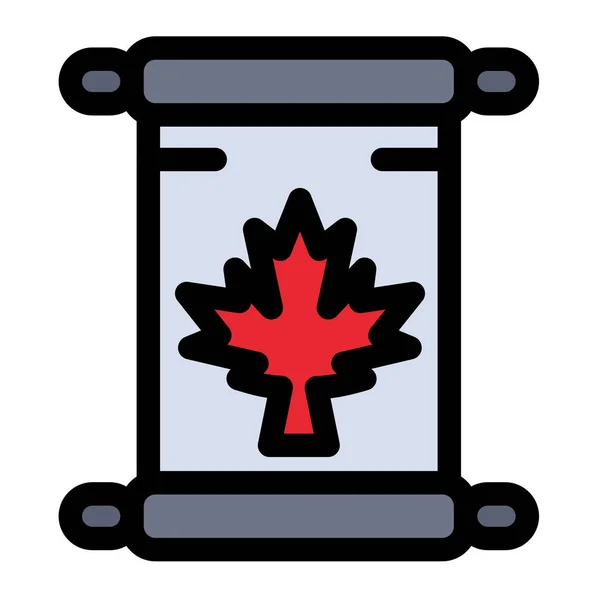Иконка Листа Осенней Канады Стиле Заполненного Контура — стоковый вектор