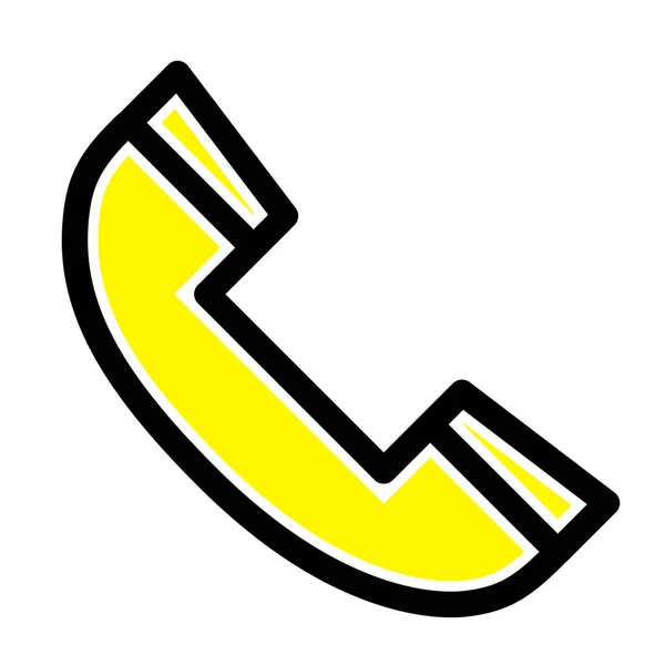 Значок Контактного Телефона Заполненным Контуром — стоковый вектор