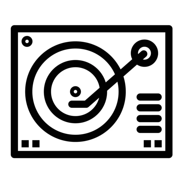 Ikona Gramofonu Urządzenia Pokładowego Zarysie — Wektor stockowy