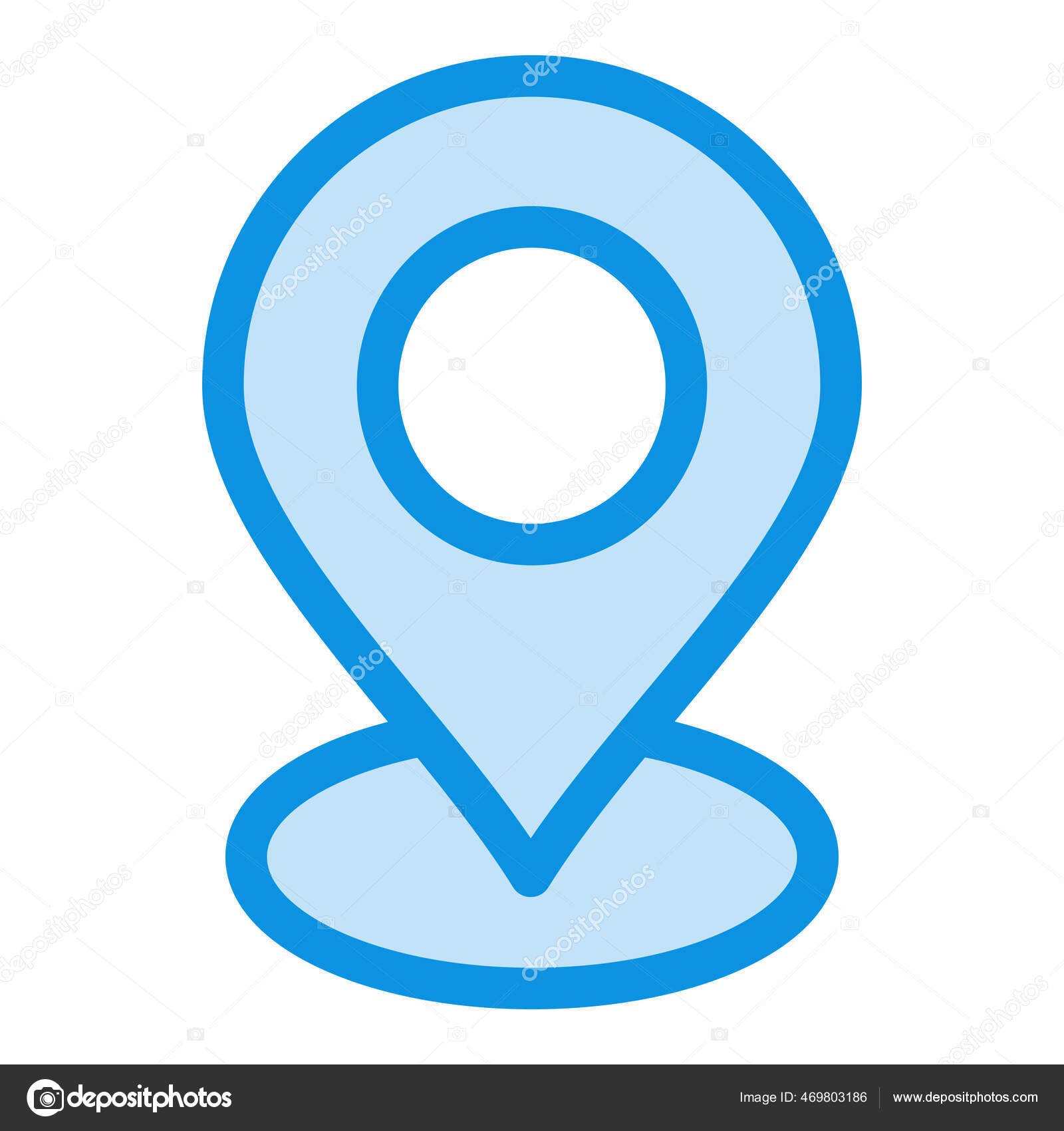 Location Map Marker Icon Filled Outline Style Stock Vector by