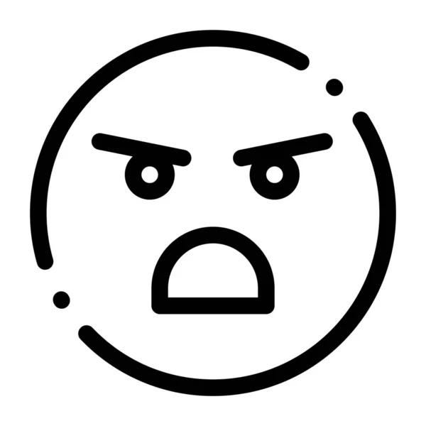 Emoji Émotion Faible Icône Dans Style Contour — Image vectorielle