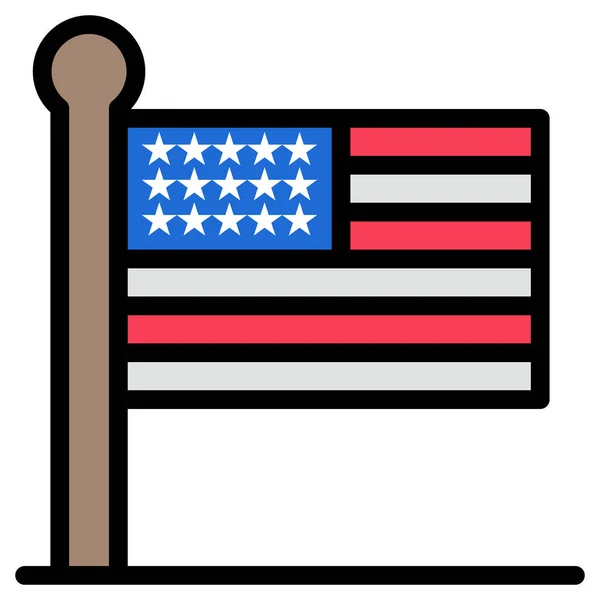 Bayrak Devletleri Tam Ana Hatlarıyla Simgeyi Birleştirdiler — Stok Vektör