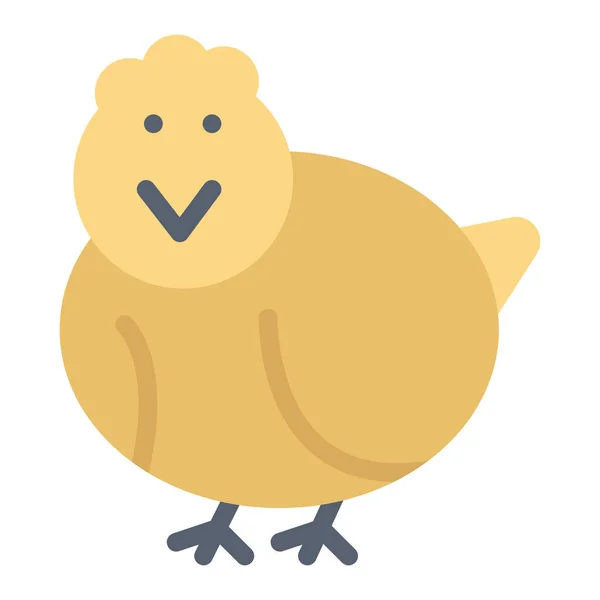 Baby Chicken Easter Icon Flat Style — ストックベクタ