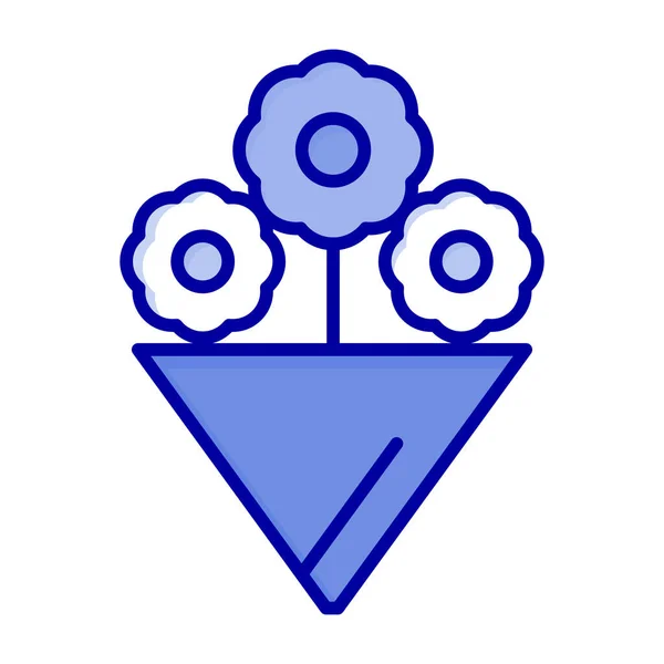 Flor Regalo Relleno Contorno Icono Estilo Contorno Lleno — Vector de stock