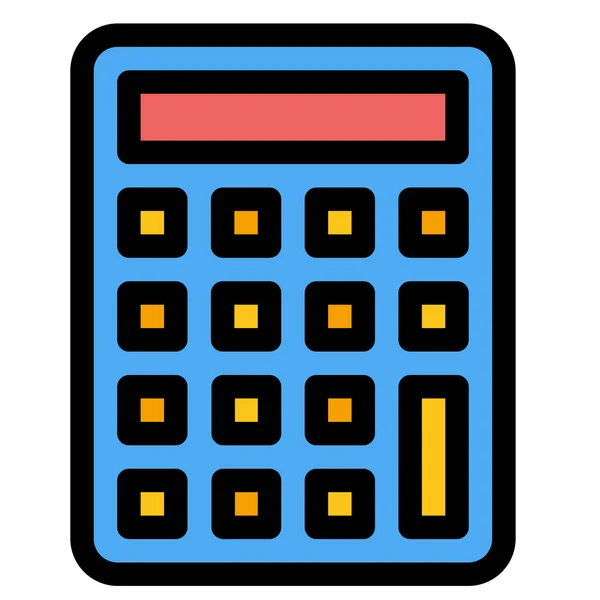 Calcular Icono Educación Calculadora Estilo Esquema Rellenado — Archivo Imágenes Vectoriales