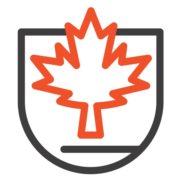 Canada Löv Säkerhet Ikon Fylld Kontur Stil — Stock vektor