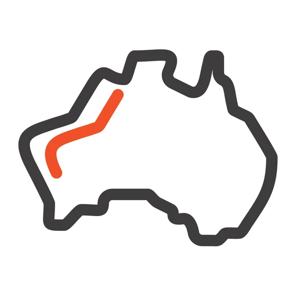 Pays Australien Icône Localisation Dans Style Contour — Image vectorielle